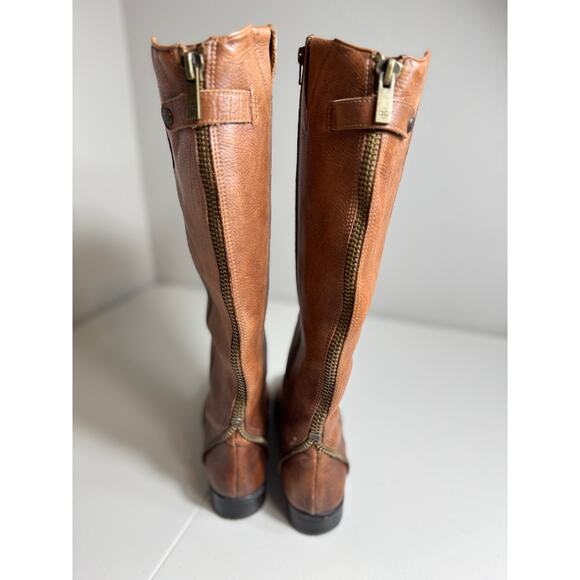 Arturo Chiang women's boots AT-Falicity tan leather buckle riding zipper Sz 7.5 - Picture 3 of 9